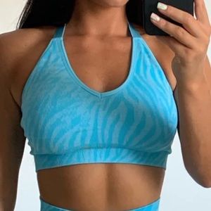 AYBL seamless zebra animal print sports bra - size xs